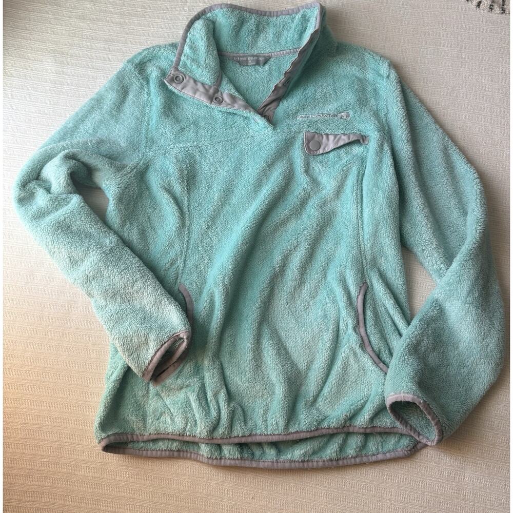 Free Country Snap Jacket Light Blue Gray Mid-Length Pockets Collared Women's M